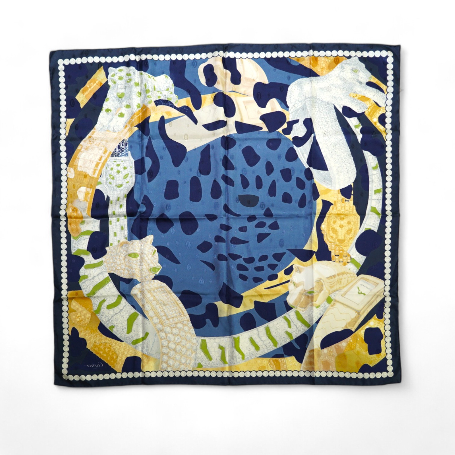 A Cartier panther silk design scarf